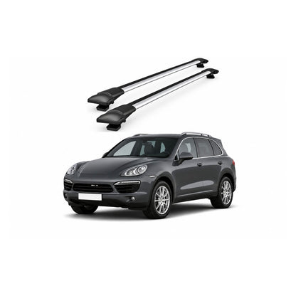 Bare Portbagaj Transversale idealSTORE pentru Porsche Cayenne (92A E2) SUV 2010-2017, 92-100 cm, Aluminiu, T-slot, Aerodinamice, Rezistenta la Coroziune, Sarcina Maxima 75 kg