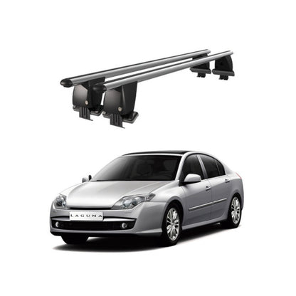Bare transversale portbagaj Renault Laguna III 2008+ idealSTORE, aluminiu, plafon neted, argintii