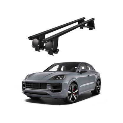 Bare transversale portbagaj Porsche Cayenne PO536 2017+ idealSTORE, aluminiu, plafon neted, negre
