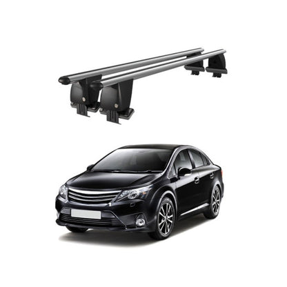 Bare transversale portbagaj auto Toyota Avensis T270 2009-2011 idealSTORE, plafon neted, aluminiu, argintiu, blocare cu cheie