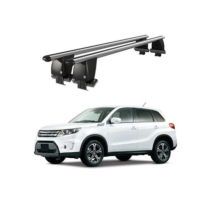 Bare transversale portbagaj auto Suzuki Vitara LY 2015+ idealSTORE, plafon neted, aluminiu, argintiu, blocare cu cheie