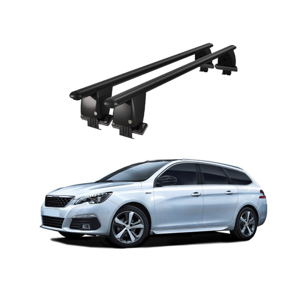 Bare transversale portbagaj Peugeot 308 Combi 2014-2021 idealSTORE, aluminiu, plafon neted, negru