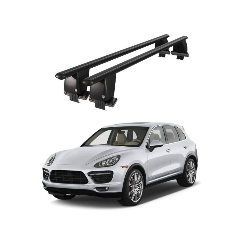 Bare transversale portbagaj Porsche Cayenne 92A 2011-2017 idealSTORE, aluminiu, plafon neted, negru
