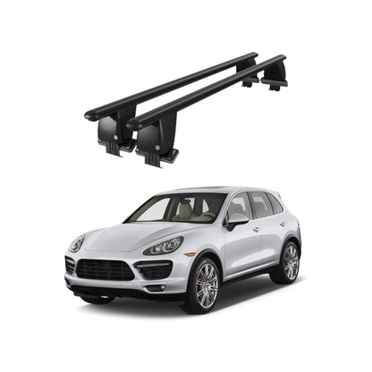 Bare transversale portbagaj Porsche Cayenne 92A 2011-2017 idealSTORE, aluminiu, plafon neted, negru