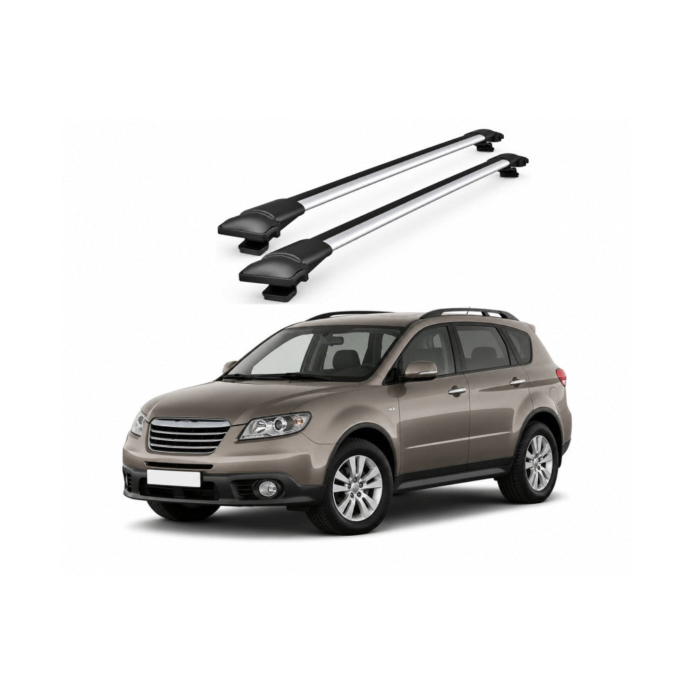 Bare transversale portbagaj Subaru Tribeca SUV 2006-2014 idealSTORE, 96-100 cm, aluminiu, T-slot, 75 kg