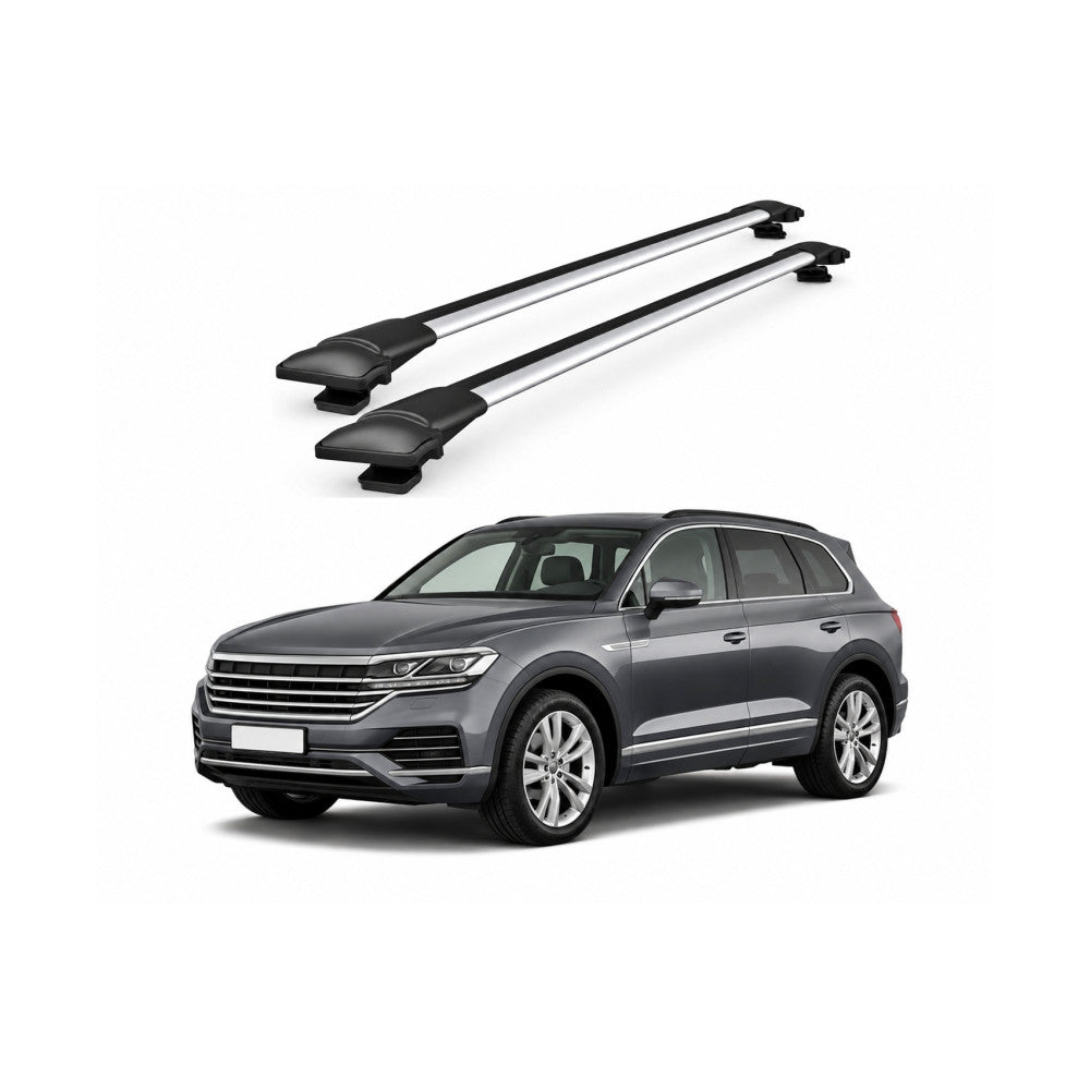 Bare transversale portbagaj Volkswagen Touareg III CR SUV 2019+ idealSTORE, 92-100 cm, aluminiu, T-slot, 75 kg