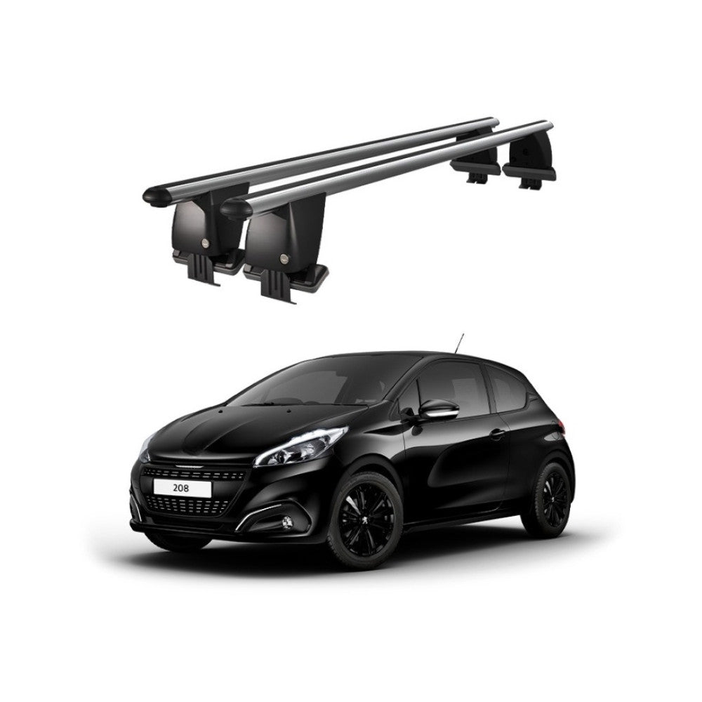 Bare transversale portbagaj Peugeot 208 2015-2019 idealSTORE, aluminiu, plafon neted, argintii