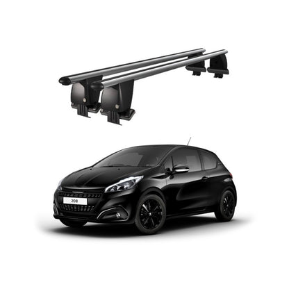 Bare transversale portbagaj Peugeot 208 2015-2019 idealSTORE, aluminiu, plafon neted, argintii