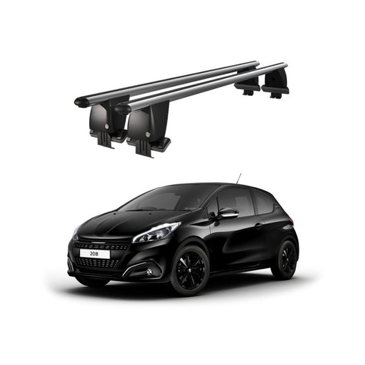 Bare transversale portbagaj Peugeot 208 2015-2019 idealSTORE, aluminiu, plafon neted, argintii