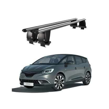 Bare transversale portbagaj Renault Scenic 2017+ idealSTORE, aluminiu, plafon neted, argintii