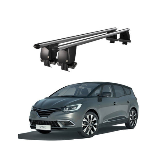 Bare transversale portbagaj Renault Scenic 2017+ idealSTORE, aluminiu, plafon neted, argintii
