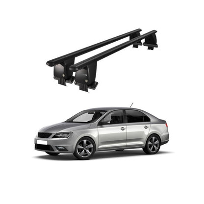 Bare transversale portbagaj auto Seat Toledo 2011+ idealSTORE, plafon neted, aluminiu, negru, blocare cu cheie