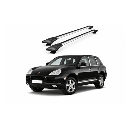 Bare Portbagaj Transversale idealSTORE pentru Porsche Cayenne (9PA E1) SUV 2002-2010, 84 cm, Aluminiu, T-slot, Aerodinamice, Rezistenta la Coroziune, Sarcina Maxima 75 kg