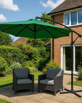 Umbrela de Gradina idealSTORE GreenGarden, Deschidere 300 cm, Pliabila, Cadru Solid, Rezistenta Sporita (UV50+)