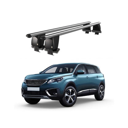 Bare transversale portbagaj Peugeot 5008 2017-2020 idealSTORE, aluminiu, plafon neted, argintiu