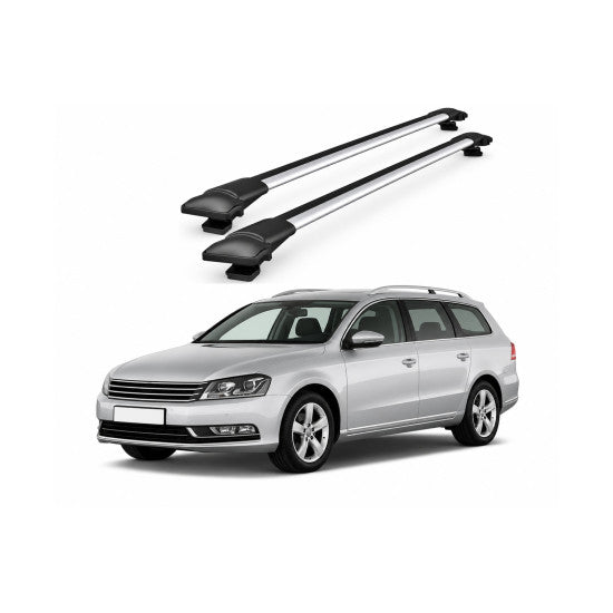 Bare transversale portbagaj Volkswagen Passat Variant B7 Combi 2010-2014 idealSTORE, 80-88 cm, aluminiu, T-slot, 75 kg