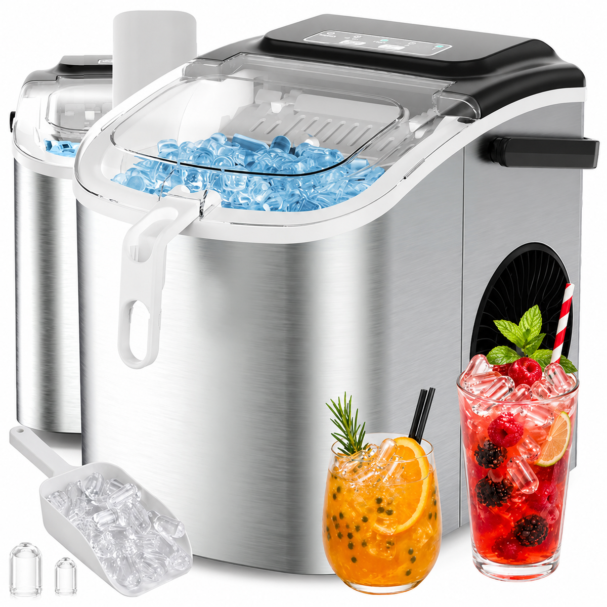 Masina de Cuburi de Gheata Profesionala idealSTORE 12KG 1.2L cu Compresor