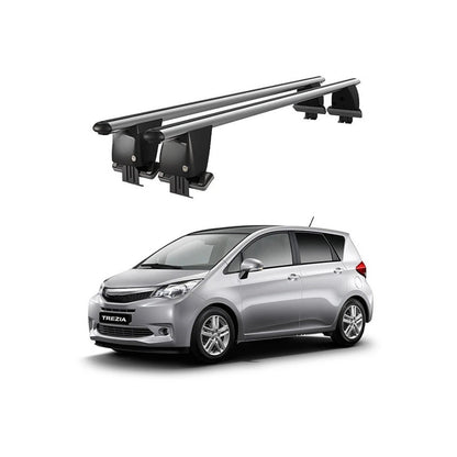 Bare transversale portbagaj auto Subaru Trezia 2011+ idealSTORE, plafon neted, aluminiu, argintiu, blocare cu cheie