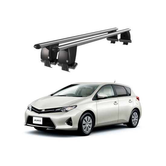 Bare transversale portbagaj auto Toyota Auris E180 2012-2018 idealSTORE, plafon neted, aluminiu, argintiu, blocare cu cheie