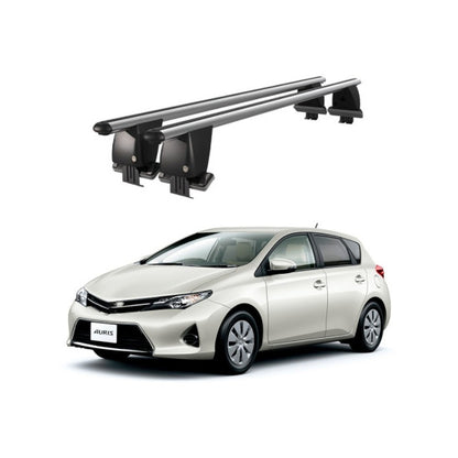 Bare transversale portbagaj auto Toyota Auris E180 2012-2018 idealSTORE, plafon neted, aluminiu, argintiu, blocare cu cheie