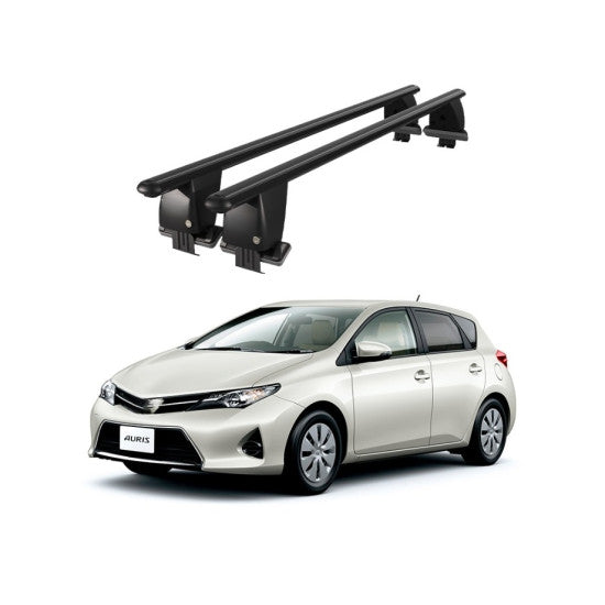 Bare transversale portbagaj auto Toyota Auris E180 2012-2018 idealSTORE, plafon neted, aluminiu, negre, blocare cu cheie