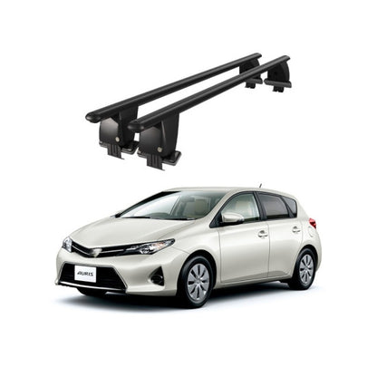 Bare transversale portbagaj auto Toyota Auris E180 2012-2018 idealSTORE, plafon neted, aluminiu, negre, blocare cu cheie