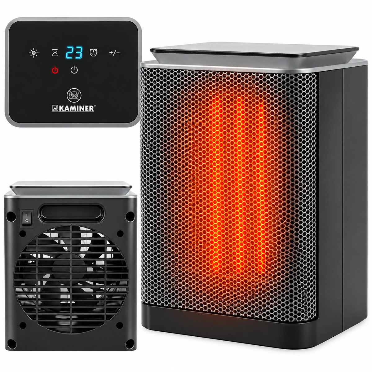 Radiator electric Mini HotFire idealSTORE, Putere 1500w, Detine 2 trepte de putere, Termostat reglabil intre 10°C-40°C