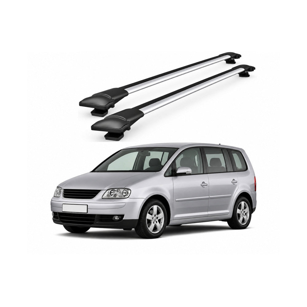 Bare transversale portbagaj Volkswagen Touran MPV 2003-2015 idealSTORE, 92-100 cm, aluminiu, T-slot, 75 kg
