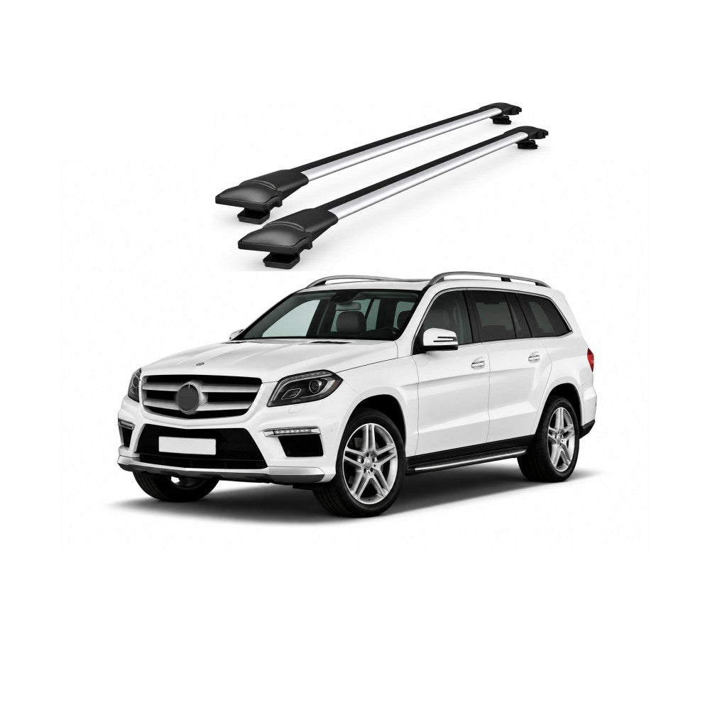 Bare Portbagaj Transversale idealSTORE pentru Mercedes-Benz GL-Class (X166) SUV 2013-2019, 96-100 cm, Aluminiu, T-slot, Aerodinamice, Rezistenta la Coroziune, Sarcina Maxima 75 kg