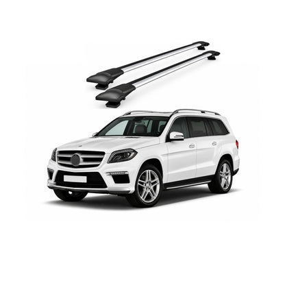Bare Portbagaj Transversale idealSTORE pentru Mercedes-Benz GL-Class (X166) SUV 2013-2019, 96-100 cm, Aluminiu, T-slot, Aerodinamice, Rezistenta la Coroziune, Sarcina Maxima 75 kg