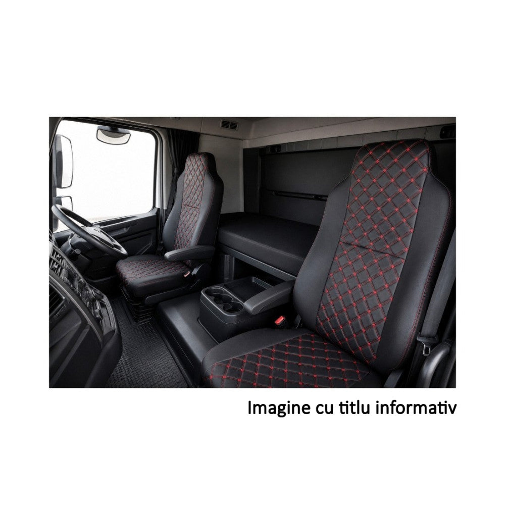 Huse auto Universale idealSTORE pentru Camion, fabricate pana in 2016 cu doua scaune fata, Calitate Premium, Imitatie Piele, Model Romb