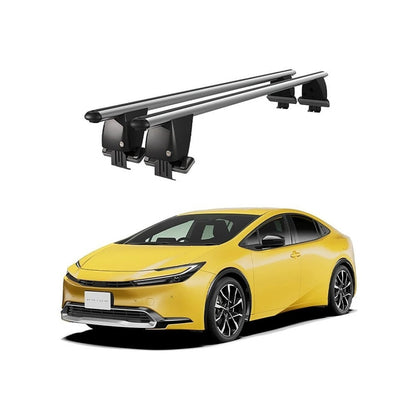 Bare transversale portbagaj auto Toyota Prius IV XW50 2018+ idealSTORE, plafon neted, aluminiu, argintiu, blocare cu cheie