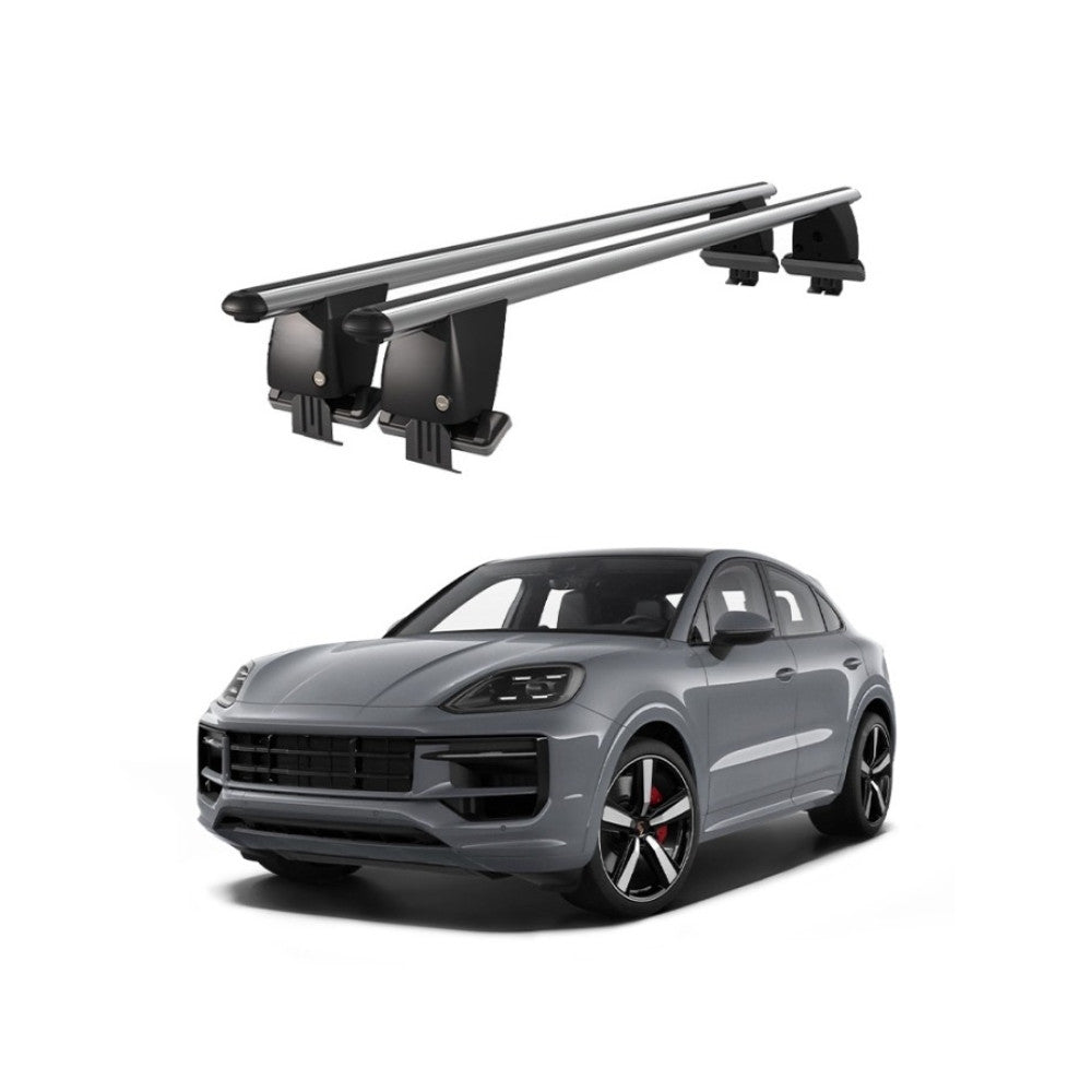Bare transversale portbagaj Porsche Cayenne PO536 2017+ idealSTORE, aluminiu, plafon neted, argintiu