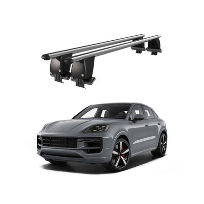 Bare transversale portbagaj Porsche Cayenne PO536 2017+ idealSTORE, aluminiu, plafon neted, argintiu