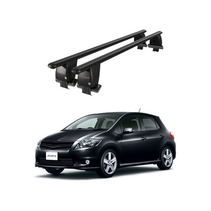 Bare transversale portbagaj auto Toyota Auris 2006-2012 idealSTORE, plafon neted, aluminiu, negre, blocare cu cheie