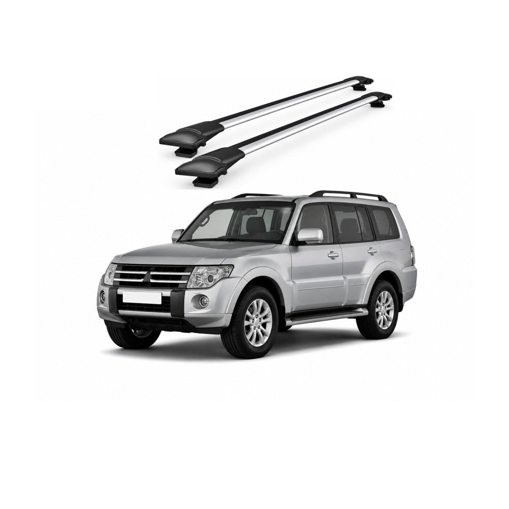 Bare Portbagaj Transversale idealSTORE pentru Mitsubishi Pajero (Mk4) SUV 2007-, 92-96 cm, Aluminiu, T-slot, Aerodinamice, Rezistenta la Coroziune, Sarcina Maxima 75 kg