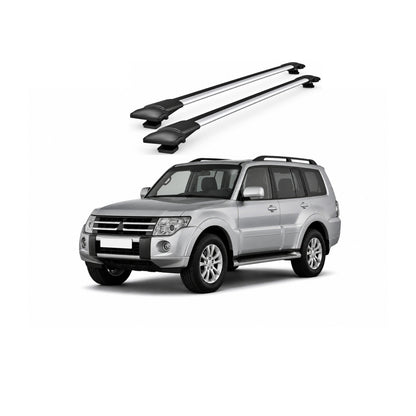 Bare Portbagaj Transversale idealSTORE pentru Mitsubishi Pajero (Mk4) SUV 2007-, 92-96 cm, Aluminiu, T-slot, Aerodinamice, Rezistenta la Coroziune, Sarcina Maxima 75 kg