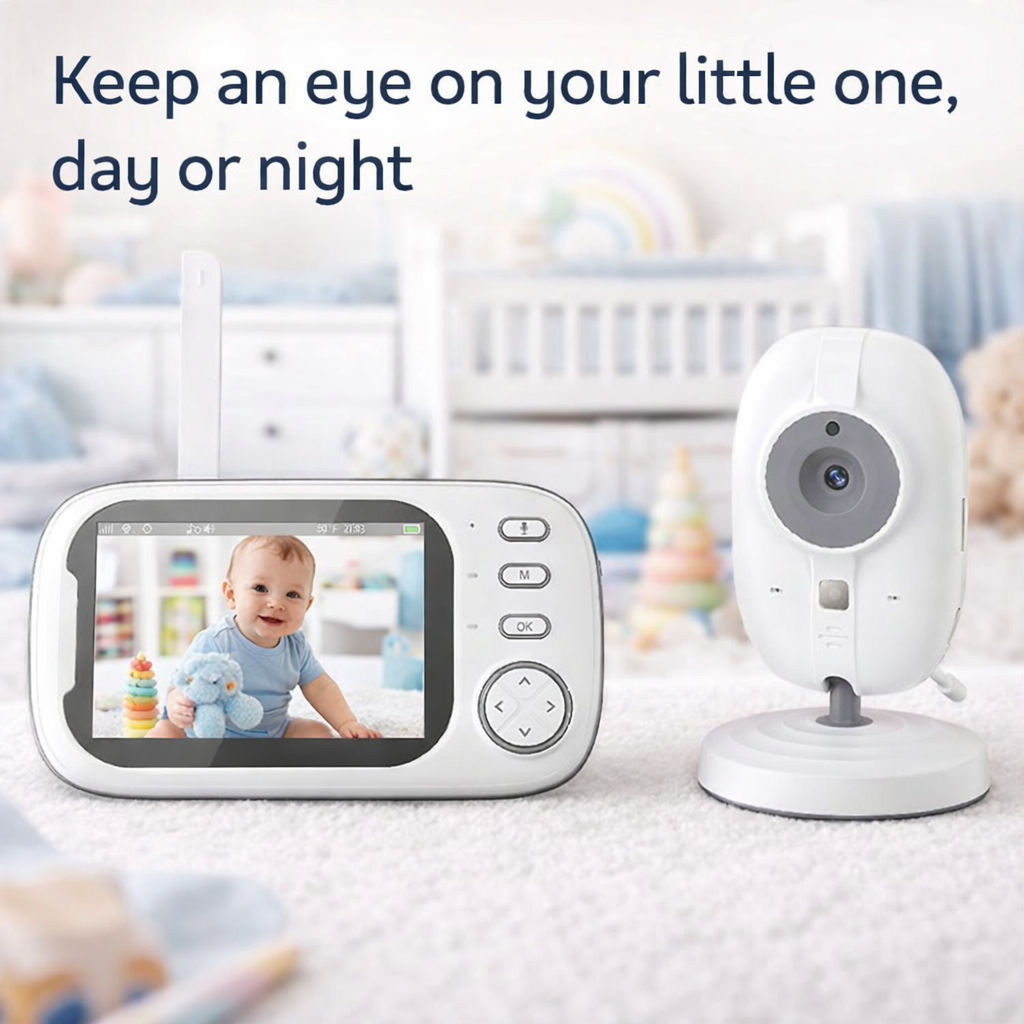 Sistem monitorizare video si audio bebelusi Little Baby cu ecran HD 3.5 inch