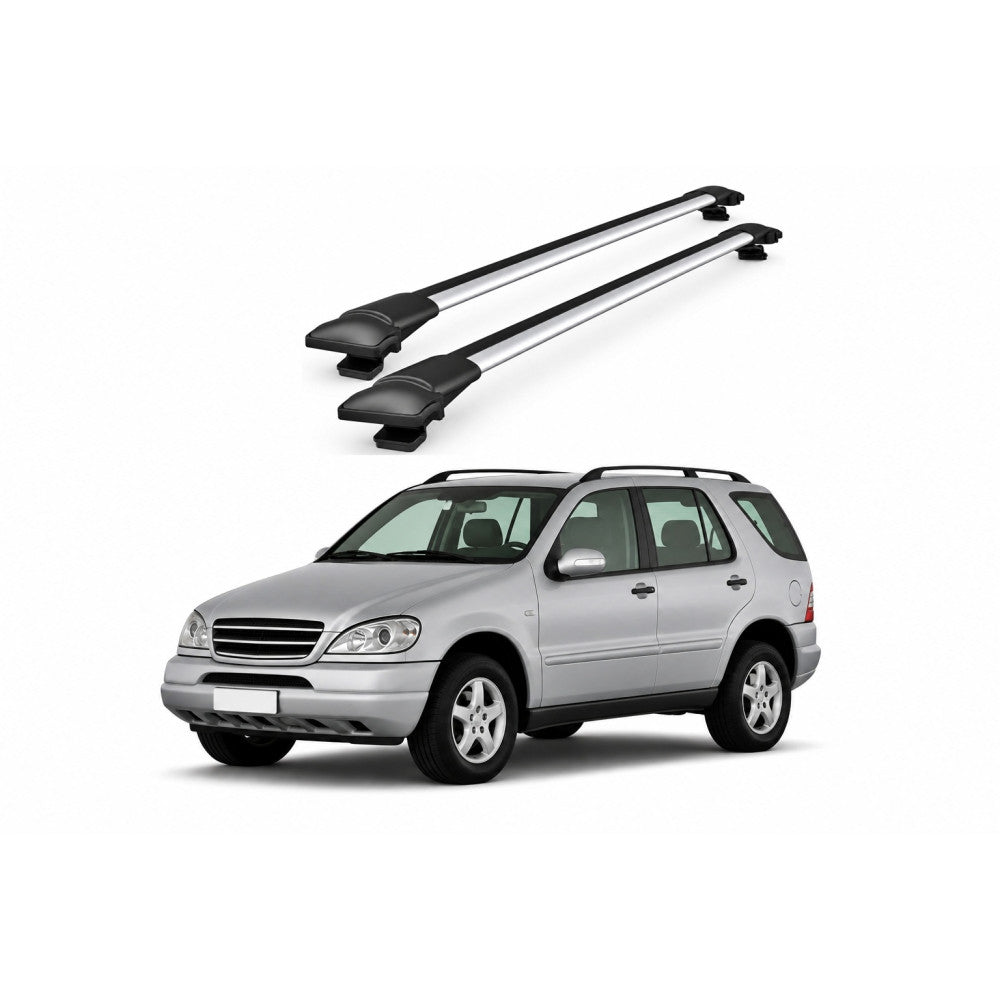 Bare Portbagaj Transversale idealSTORE pentru Mercedes-Benz ML (W163) SUV 1998-2005, 92-100 cm, Aluminiu, T-slot, Aerodinamice, Rezistenta la Coroziune, Sarcina Maxima 75 kg