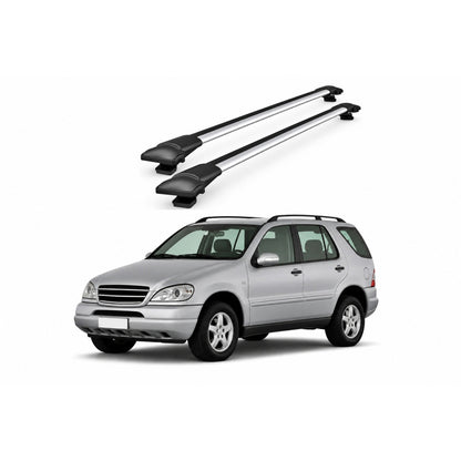 Bare Portbagaj Transversale idealSTORE pentru Mercedes-Benz ML (W163) SUV 1998-2005, 92-100 cm, Aluminiu, T-slot, Aerodinamice, Rezistenta la Coroziune, Sarcina Maxima 75 kg