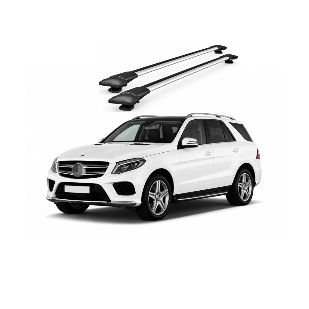 Bare Portbagaj Transversale idealSTORE pentru Mercedes-Benz GLE (W166) SUV 2015-2019, 96-100 cm, Aluminiu, T-slot, Aerodinamice, Rezistenta la Coroziune, Sarcina Maxima 75 kg