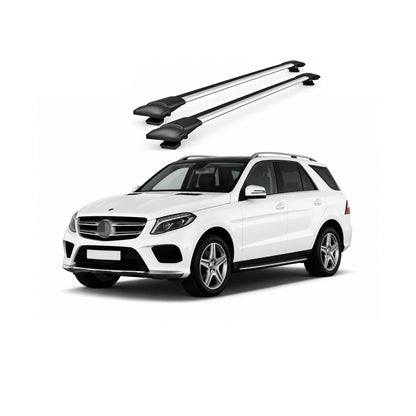 Bare Portbagaj Transversale idealSTORE pentru Mercedes-Benz GLE (W166) SUV 2015-2019, 96-100 cm, Aluminiu, T-slot, Aerodinamice, Rezistenta la Coroziune, Sarcina Maxima 75 kg