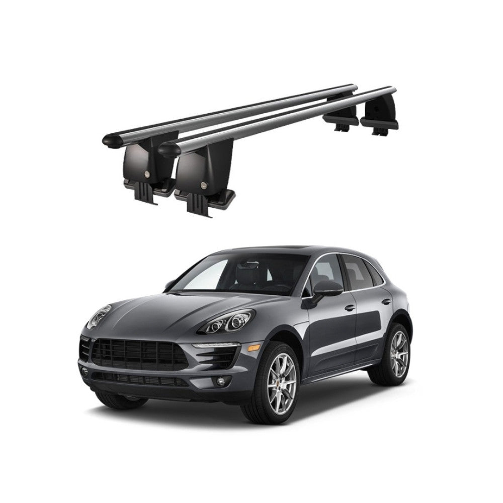 Bare transversale portbagaj Porsche Macan 95B 2013+ idealSTORE, aluminiu, plafon neted, argintiu