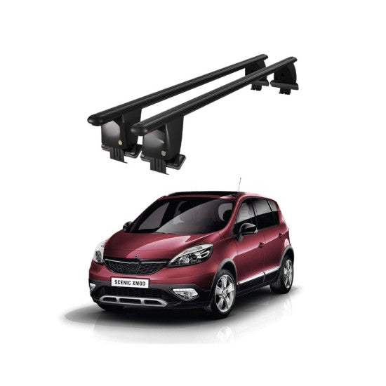 Bare transversale portbagaj Renault Scenic XMOD 2009-2013 idealSTORE, aluminiu, plafon neted, negru