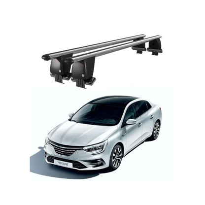 Bare transversale portbagaj Renault Megane IV Grand Coupe 2017+ idealSTORE, aluminiu, plafon neted, argintiu