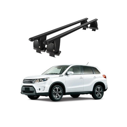 Bare transversale portbagaj auto Suzuki Vitara LY 2015+ idealSTORE, plafon neted, aluminiu, negre, blocare cu cheie