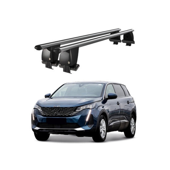 Bare transversale portbagaj Peugeot 5008 2021- idealSTORE, aluminiu, plafon neted, argintiu