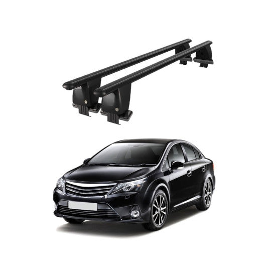 Bare transversale portbagaj auto Toyota Avensis T270 2009-2011 idealSTORE, plafon neted, aluminiu, negru, blocare cu cheie