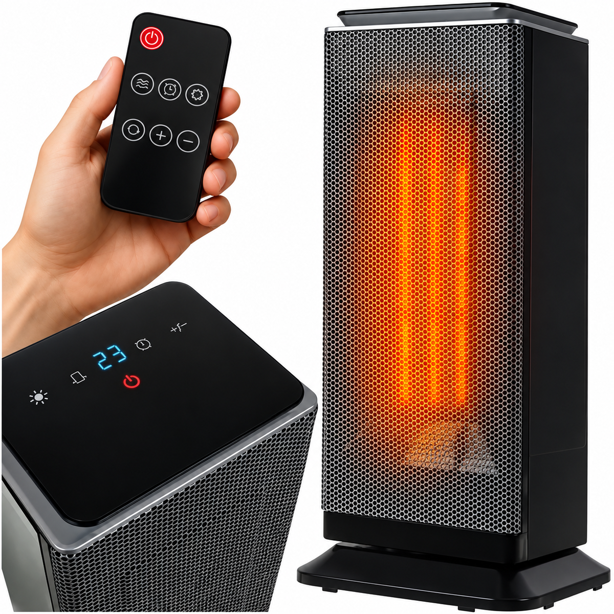 Radiator electric HotFire idealSTORE, Putere 2000w, Detine 2 trepte de putere, Termostat reglabil intre 10 °C-40°C
