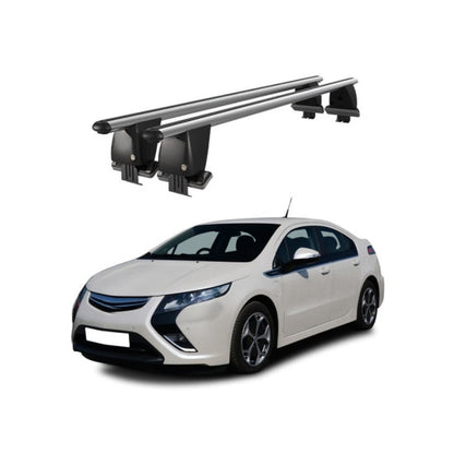 Bare transversale portbagaj auto Opel Ampera 2012+ idealSTORE, plafon neted, aluminiu, argintiu, blocare cu cheie